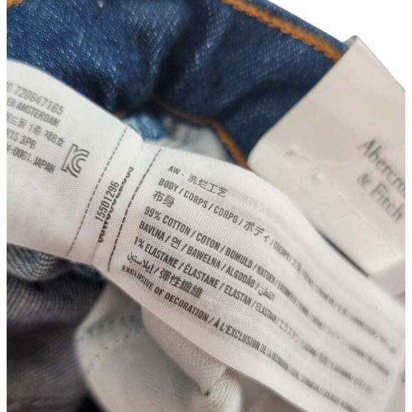 Abercrombie & Fitch Womens 90s Straight Ultra High Rise Jeans Sz 6R Dark Wash‎ - Picture 4 of 4